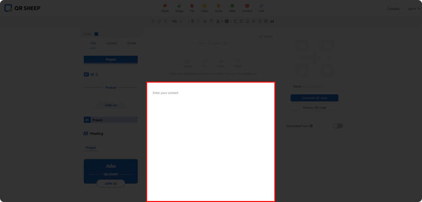 qrsheep landingpage Header content