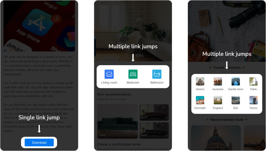 qrsheep landingpage Text content display effect