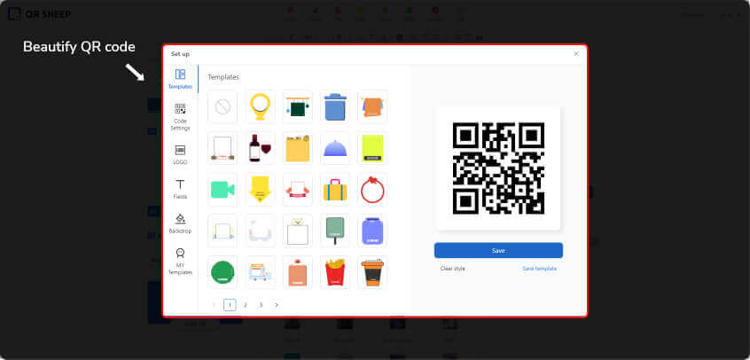 qrsheep QR code settings 2